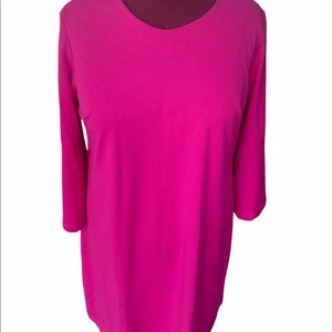 EUC ABS Vibrant Fuschia Long Sleeve Dress to Just below the Knee in Size 1X